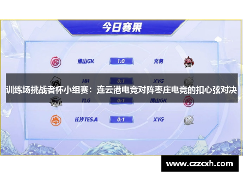 训练场挑战者杯小组赛：连云港电竞对阵枣庄电竞的扣心弦对决